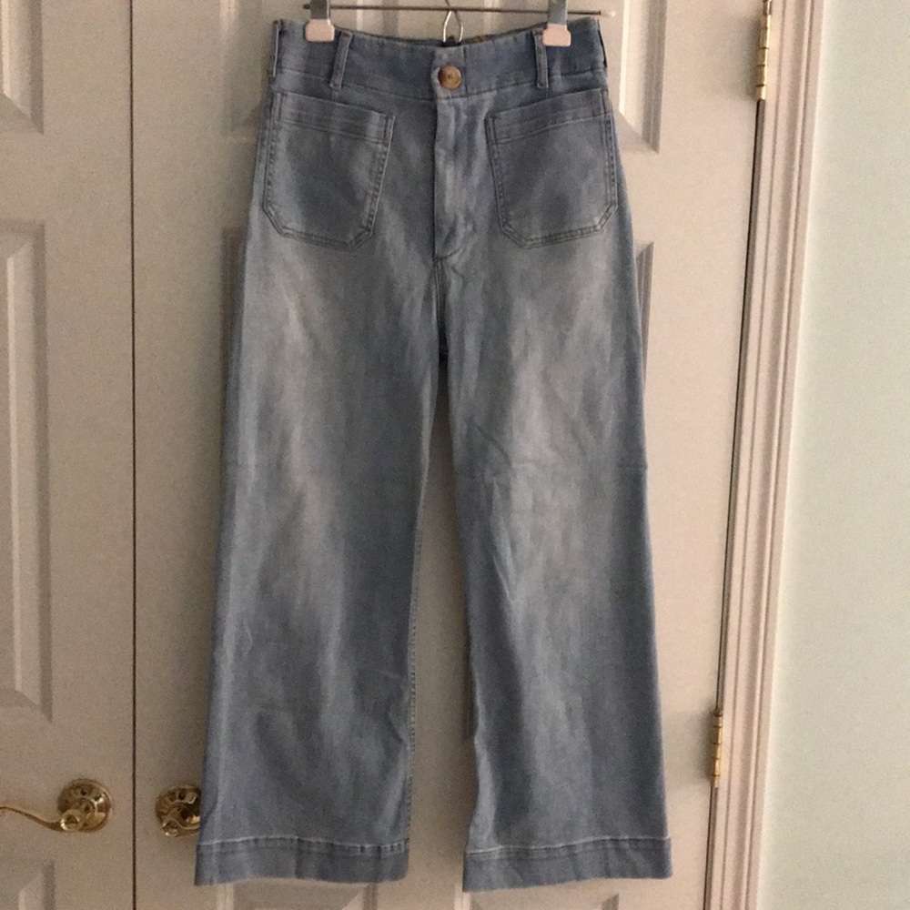Maeve by Anthropologie Collette Light Wash Blue Denim Patch Pocket Jeans 30